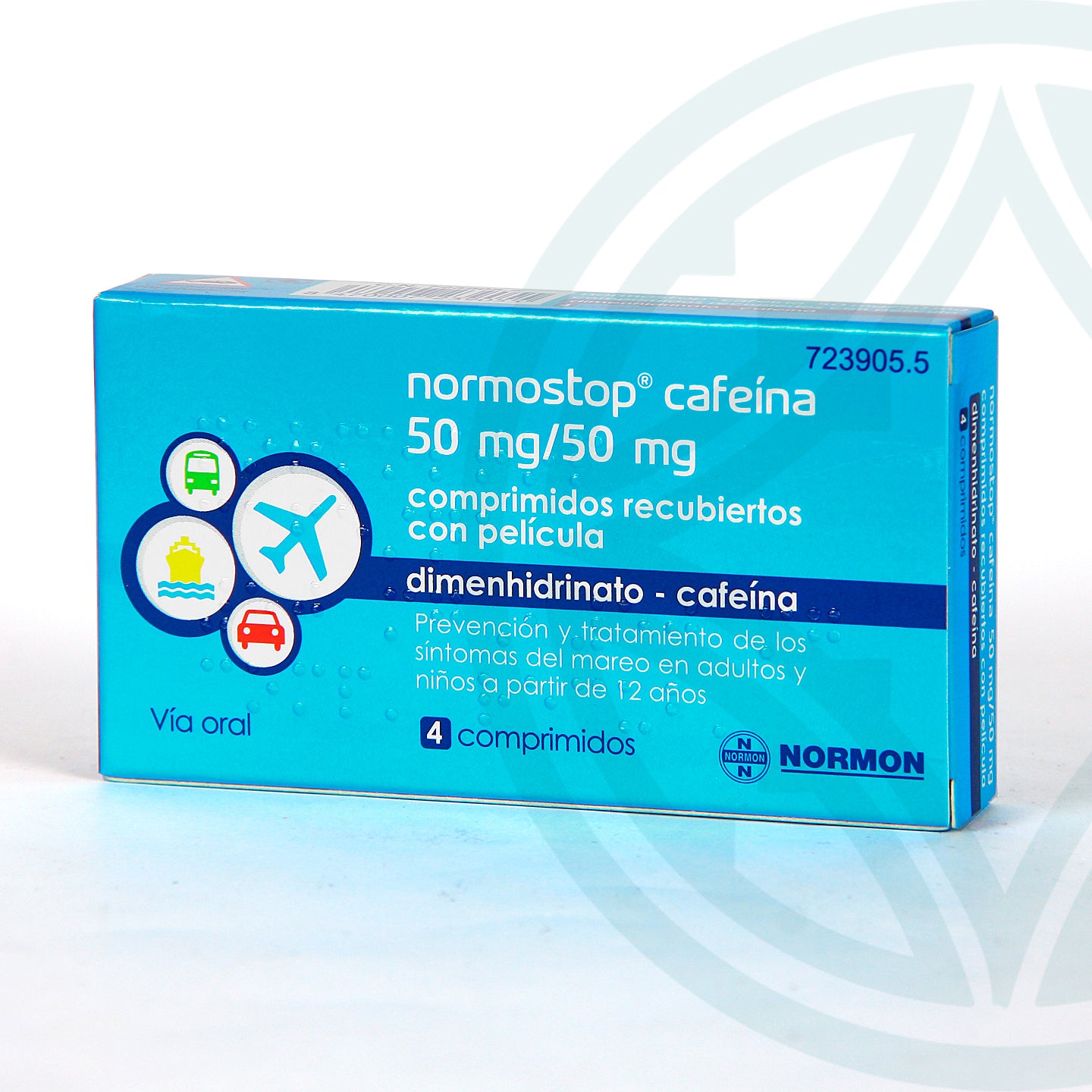 Normostop Cafeina 50/50 Mg 4 Comprimidos