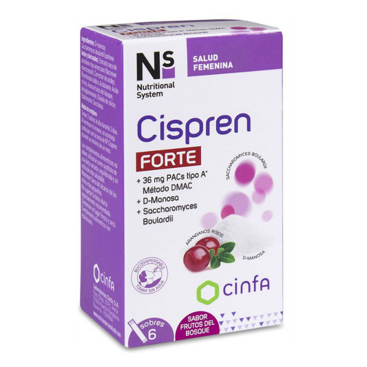 Caja de Ns Cispren Forte 6 Sobres de Cantabria Labs, con extractos de arándano rojo y gayuba para el