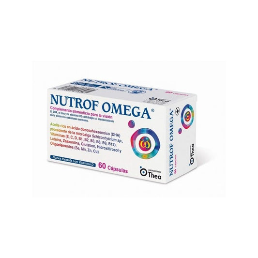 Envase de Nutrof Omega 36 Caps, suplemento para el cuidado de las articulaciones de FlyFarma.