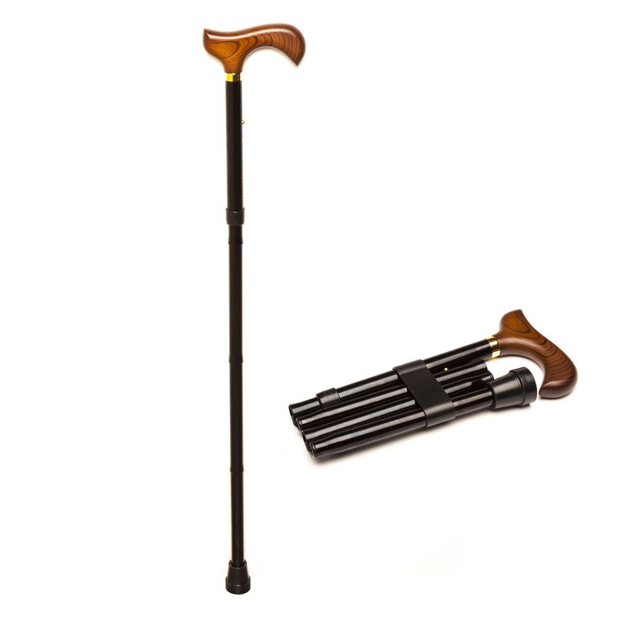 Muletilla Plegable Negro Puñ/Rect Baston