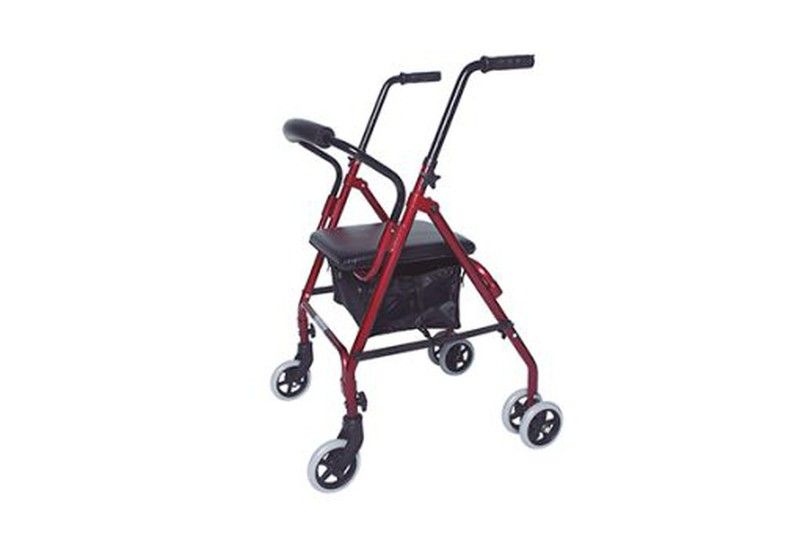 Andador Rollator Freno Push Rojo A221