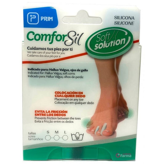 Separadores de dedos Comforsil extrafinos para aliviar presión y rozaduras en FlyFarma