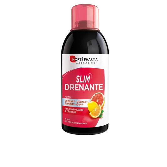 Botella de Slim Drenante 500ml Sabor Cítrico de FlyFarma con fondo blanco.
