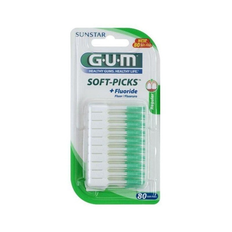 Envase de Soft Picks Filamentos De Goma Gum- 632, hilo dental de goma para higiene bucal.