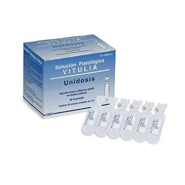 Envase de Suero Fisiológico Monodosis Lisubel de Vitulia con 20 unidades.