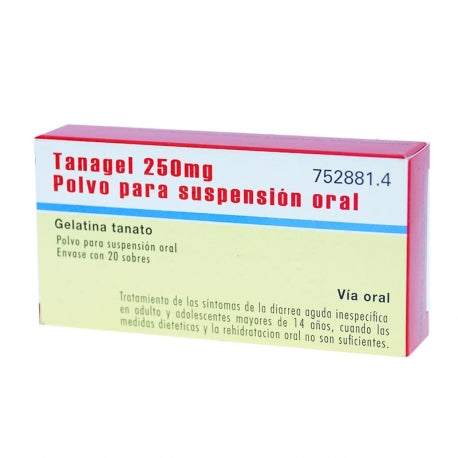 Tanagel Papeles 250 Mg 20 Sobres