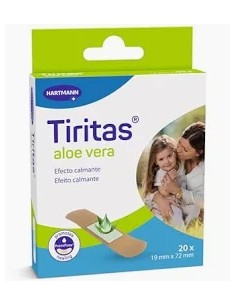 Tiritas Aloe Vera Hansaplast con apósito adhesivo para el cuidado de heridas.
