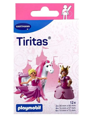 Caja de Tiritas Playmobil Aposito Adhesivo Girls de Hansaplast para niños con diseños divertidos.